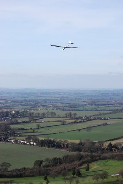 Multiplex Cularis with crow brakes visible.  Looking NW.